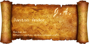 Jantso Andor névjegykártya